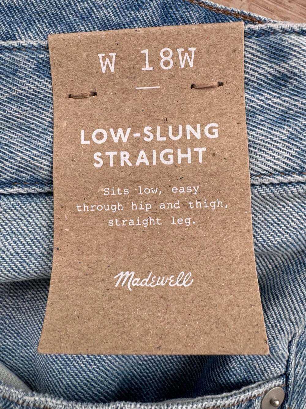 Madewell Low-Slung Straight Criss-Cross Waist Jeans 18W Light Wash NWT - Picture 12 of 14